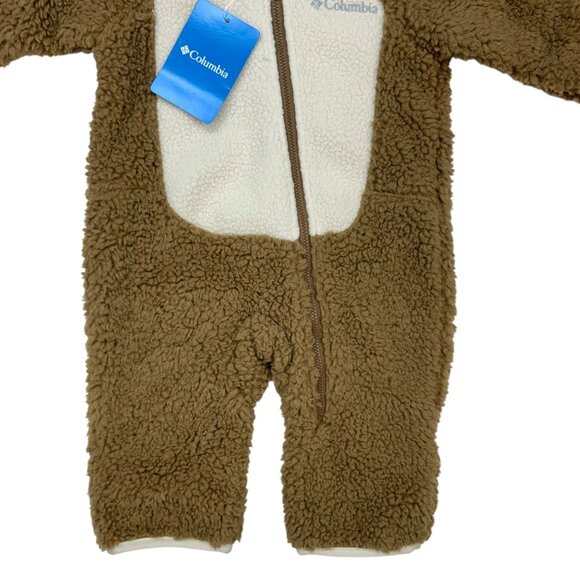 Columbia Foxy Baby Sherpa Bunting Jumpsuit 3/6 Months Infant Brown Fall NEW - Picture 9 of 13